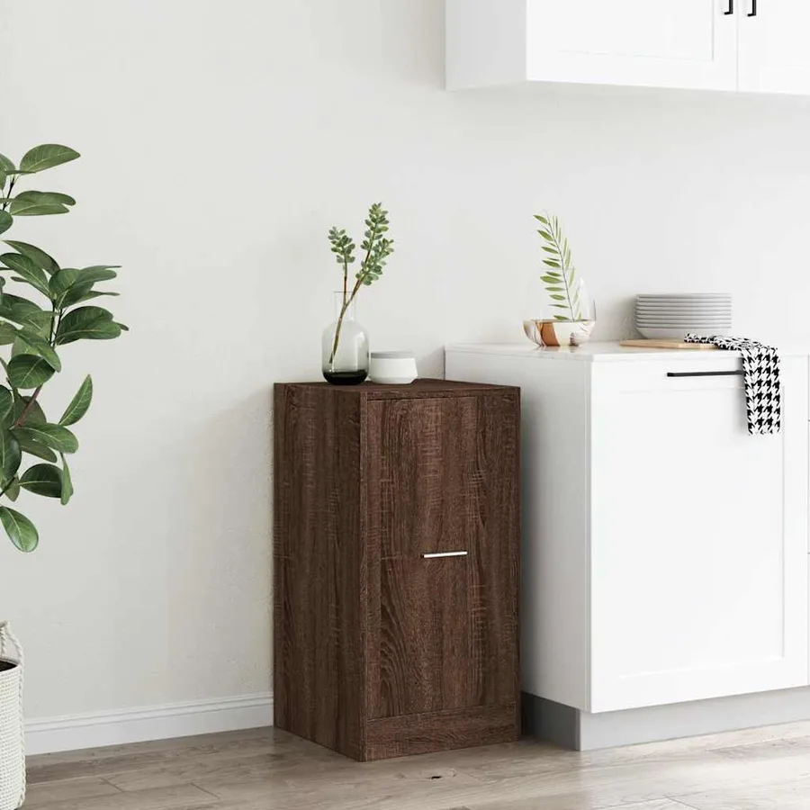 Armoire apothicaire chêne marron 40x41x77,5cm bois d'ingénierie - 3