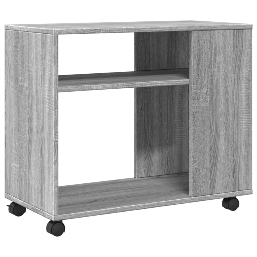Table d'appoint avec roues sonoma gris bois d'ingénierie - 7