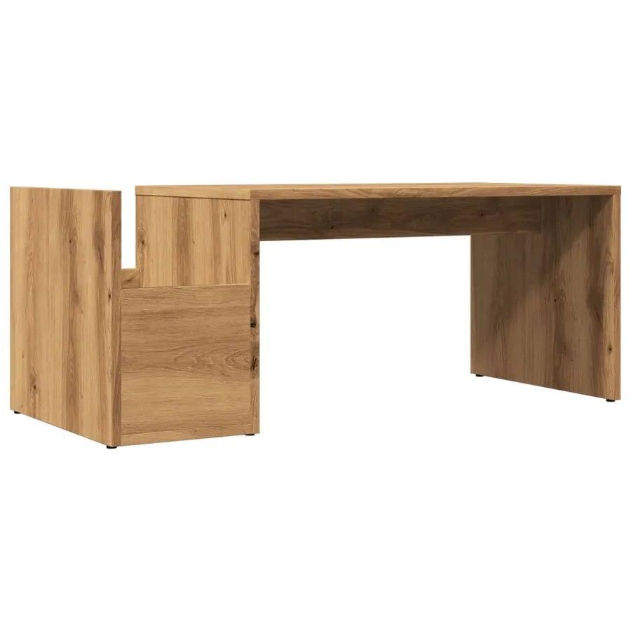 Table basse chêne artisanal 90x45x35 cm bois d'ingénierie - 6
