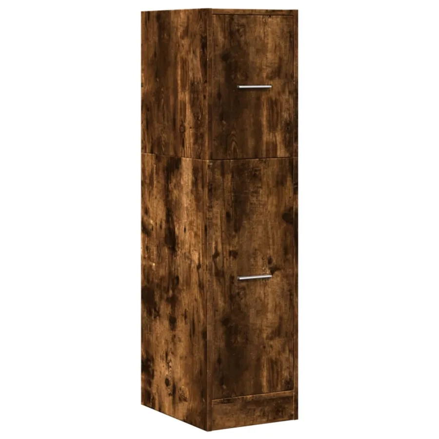Armoire d'apothicaire chêne fumé 30x41x118 cm bois d'ingénierie - 4