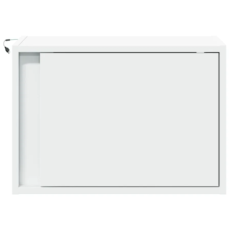 Tables de chevet murales avec lumières LED 2 pcs blanc - 6