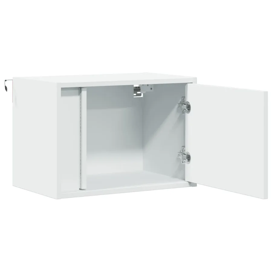 Tables de chevet murales avec lumières LED 2 pcs blanc - 7