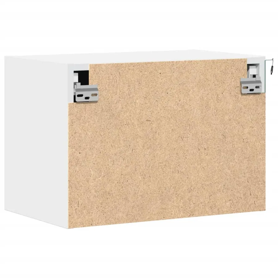 Tables de chevet murales avec lumières LED 2 pcs blanc - 9