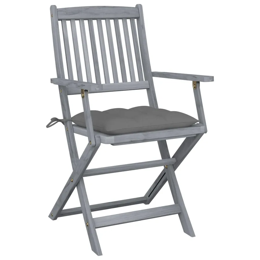 Chaises pliables d'extérieur lot de 2 et coussins Bois d'acacia - 2