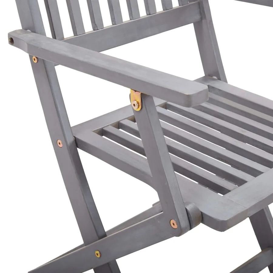 Chaises pliables d'extérieur lot de 2 et coussins Bois d'acacia - 8