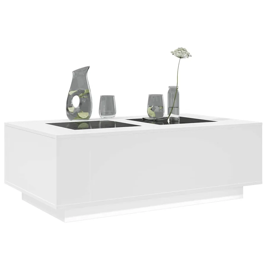 Table basse avec LED infini blanc 116x69x40 cm - 5