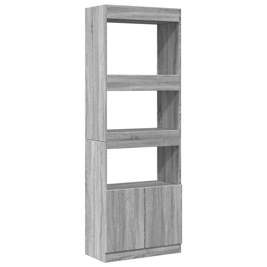Buffet haut 63x33x180 cm sonoma gris bois d'ingénierie - 2