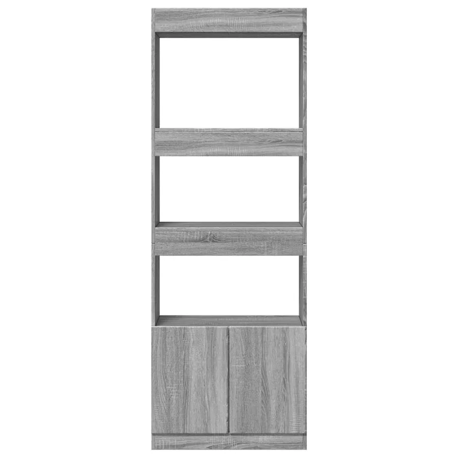 Buffet haut 63x33x180 cm sonoma gris bois d'ingénierie - 5