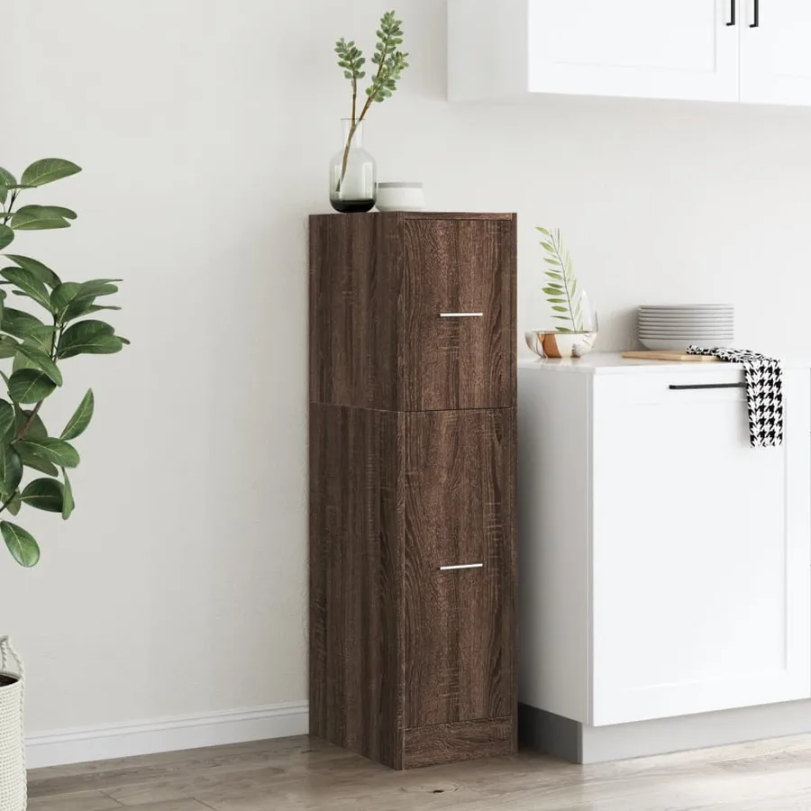 Armoire apothicaire chêne marron 30x41x118 cm bois d'ingénierie - 3