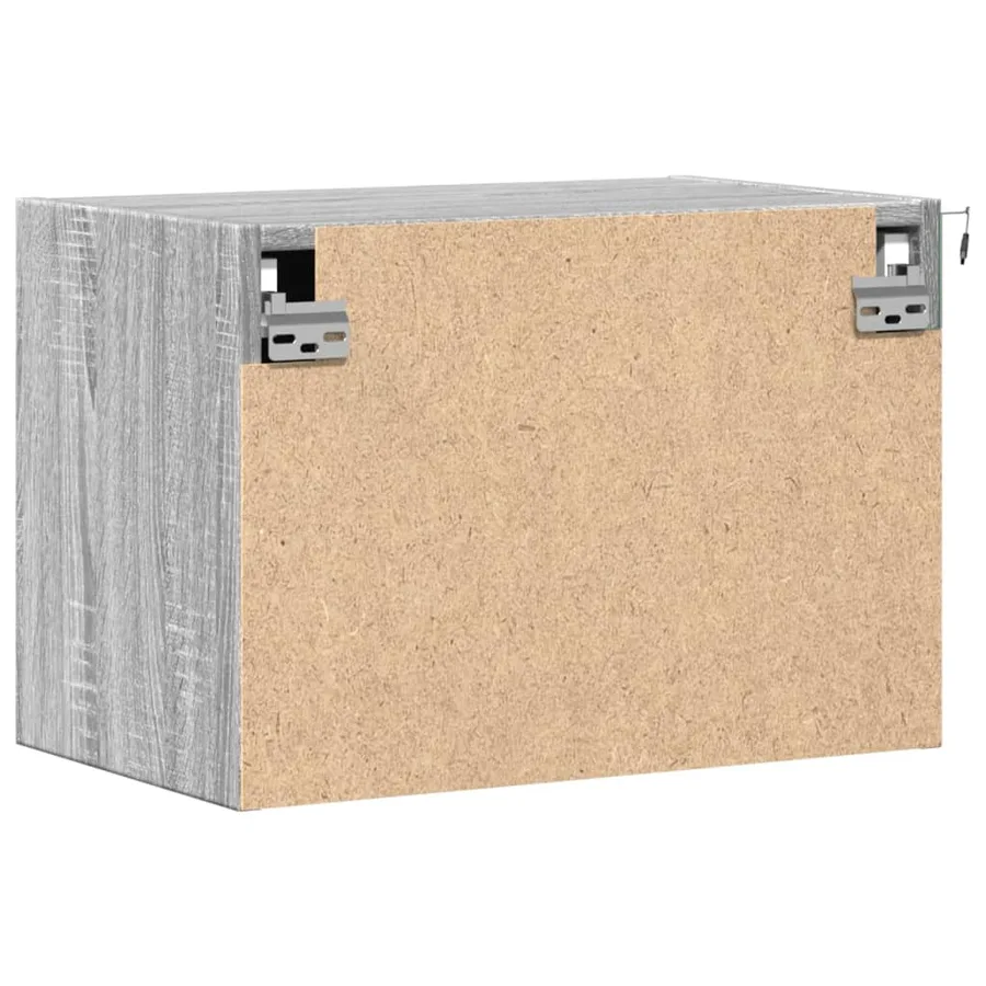 Table de chevet murale avec lumières LED sonoma gris - 9