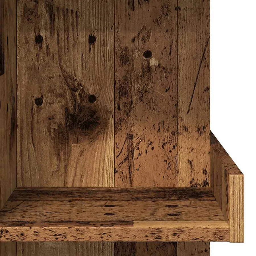 Table de bar étagère de rangement vieux bois 100 x 48 x 101,5cm - 7