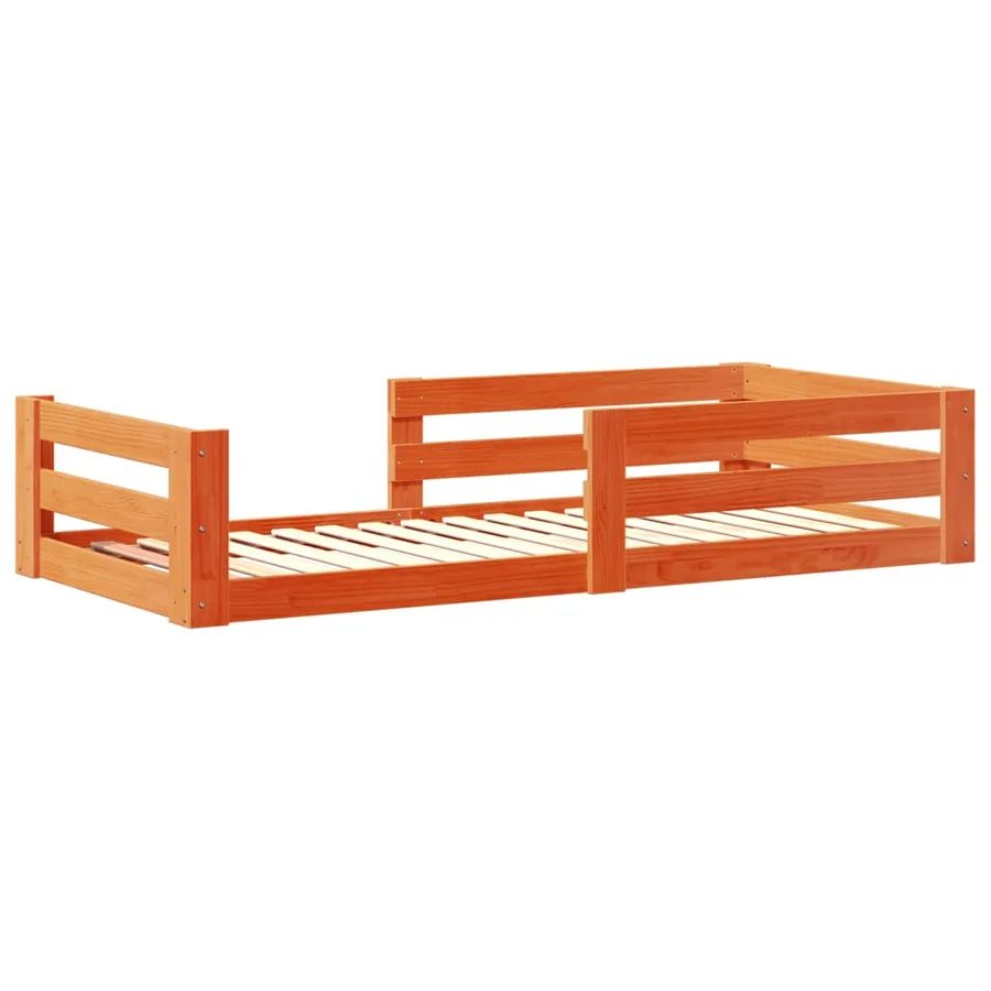Cadre de lit sans matelas cire marron 90x200 cm bois pin massif - 3
