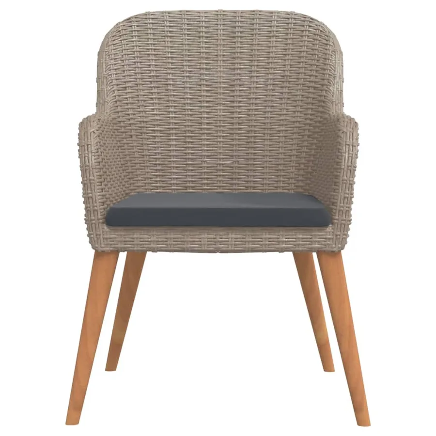 Ensemble à manger de jardin avec coussins 3 pcs marron - 4