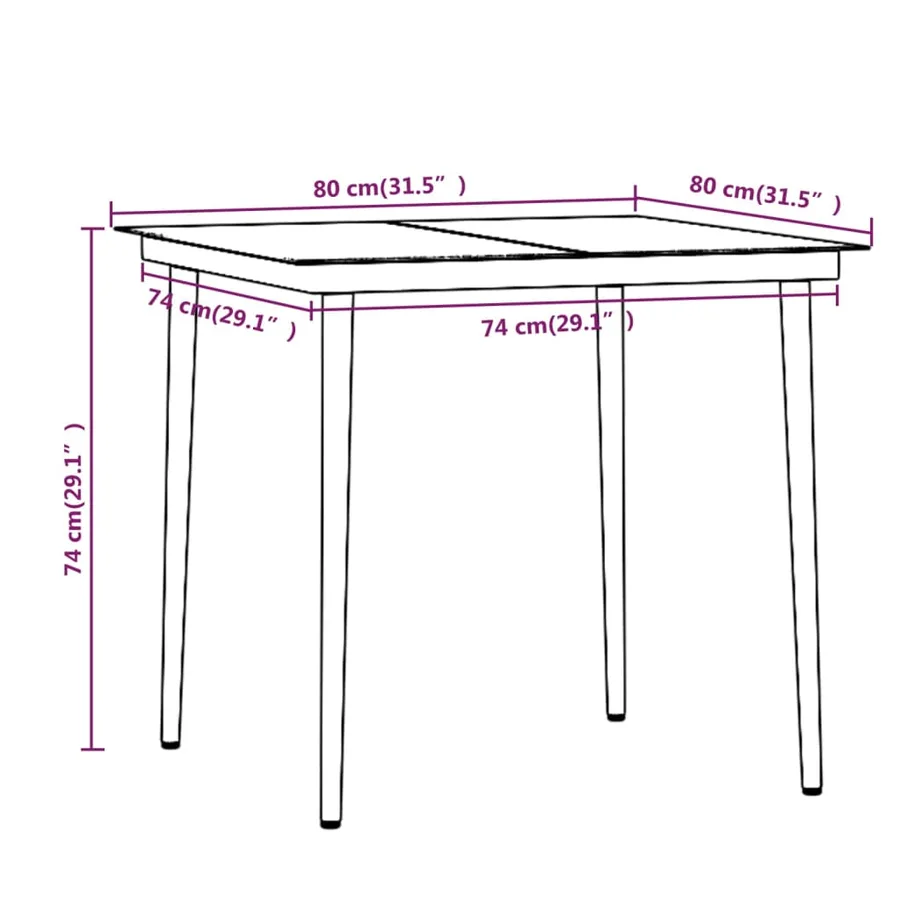 Ensemble à manger de jardin avec coussins 3 pcs marron - 8