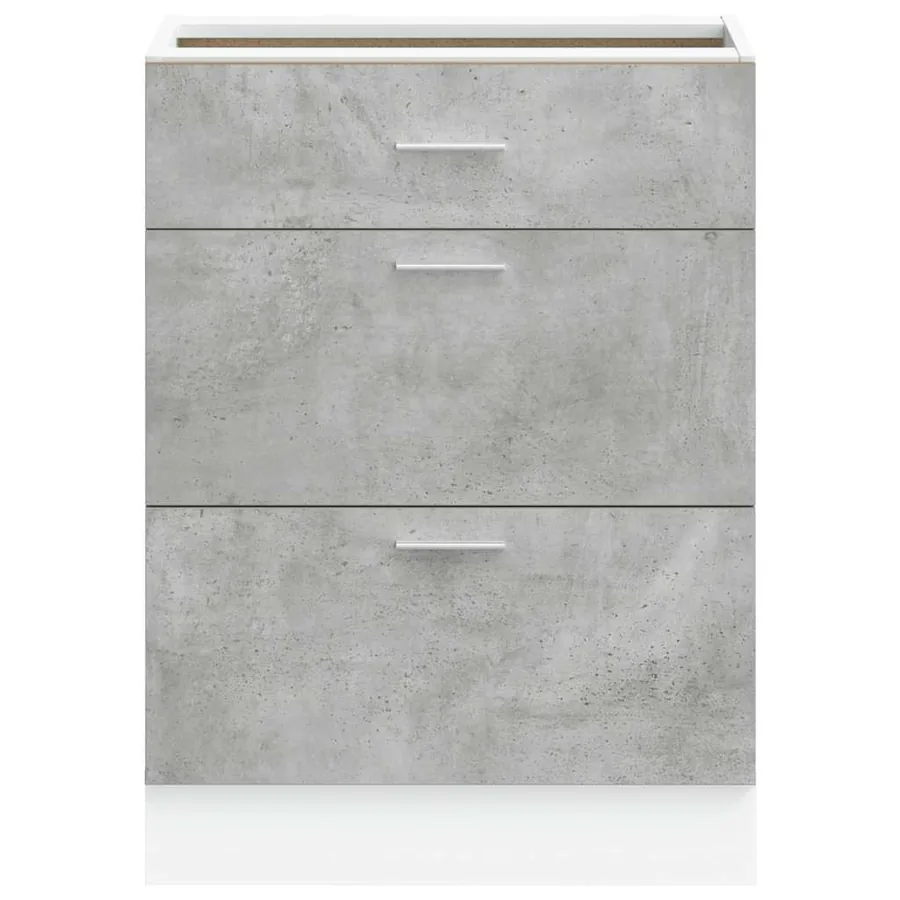 Meuble bas de cuisine "Lyon" Gris béton Bois d'ingénierie - 4