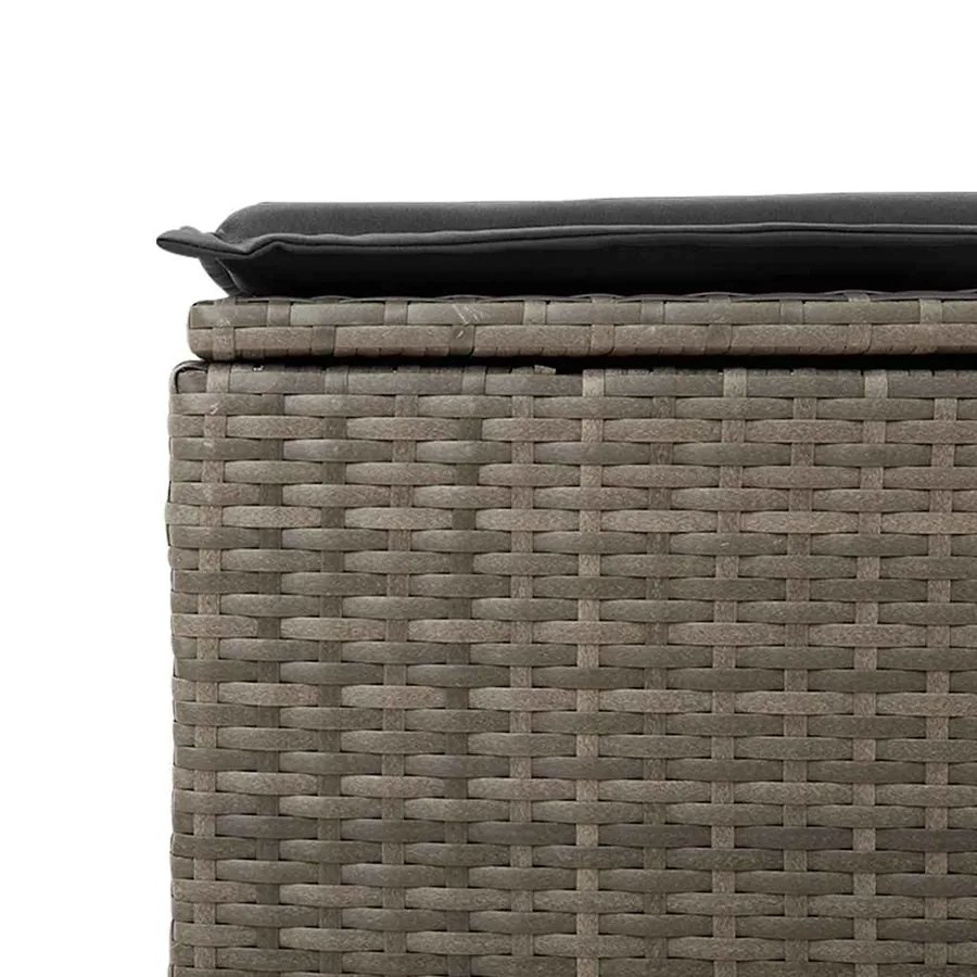 Salon de jardin avec coussins 9 pcs gris résine tressée acacia - 15