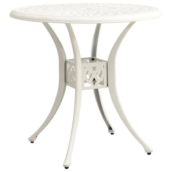 Garden table White 78x78x72 cm Cast aluminium