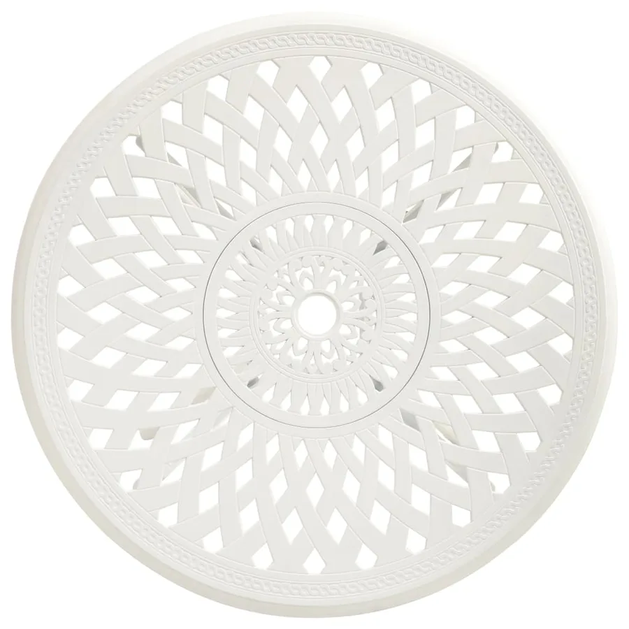 Garden table White 78x78x72 cm Cast aluminium - 3