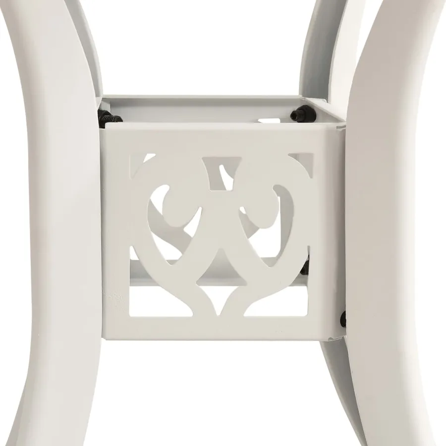 Garden table White 78x78x72 cm Cast aluminium - 4