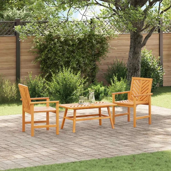 Ensemble de salon de jardin 3 pcs Marron Bois d'Acacia Massif