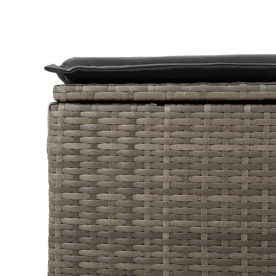 Salon de jardin 6 pcs avec coussins gris résine tressée - 12