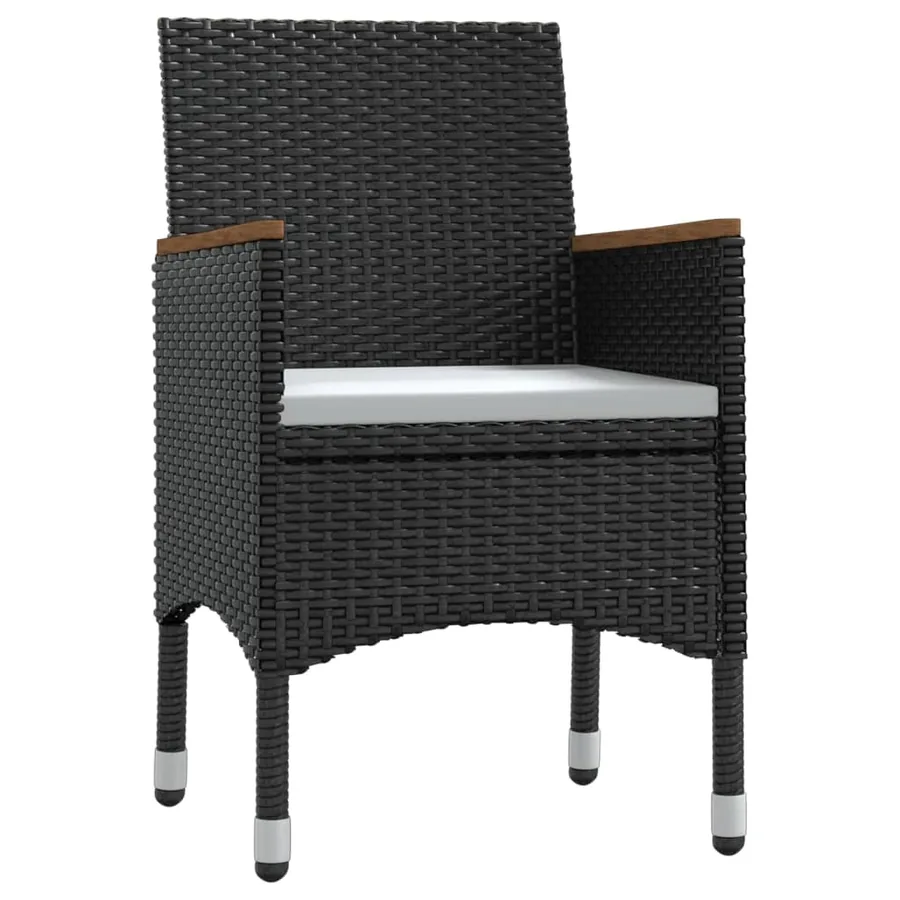 Ensemble à manger de jardin avec coussins 3 pcs noir - 3