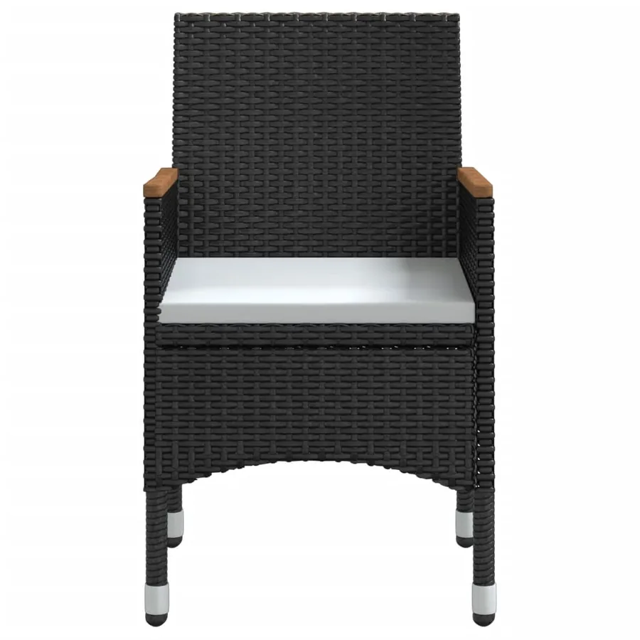 Ensemble à manger de jardin avec coussins 3 pcs noir - 4