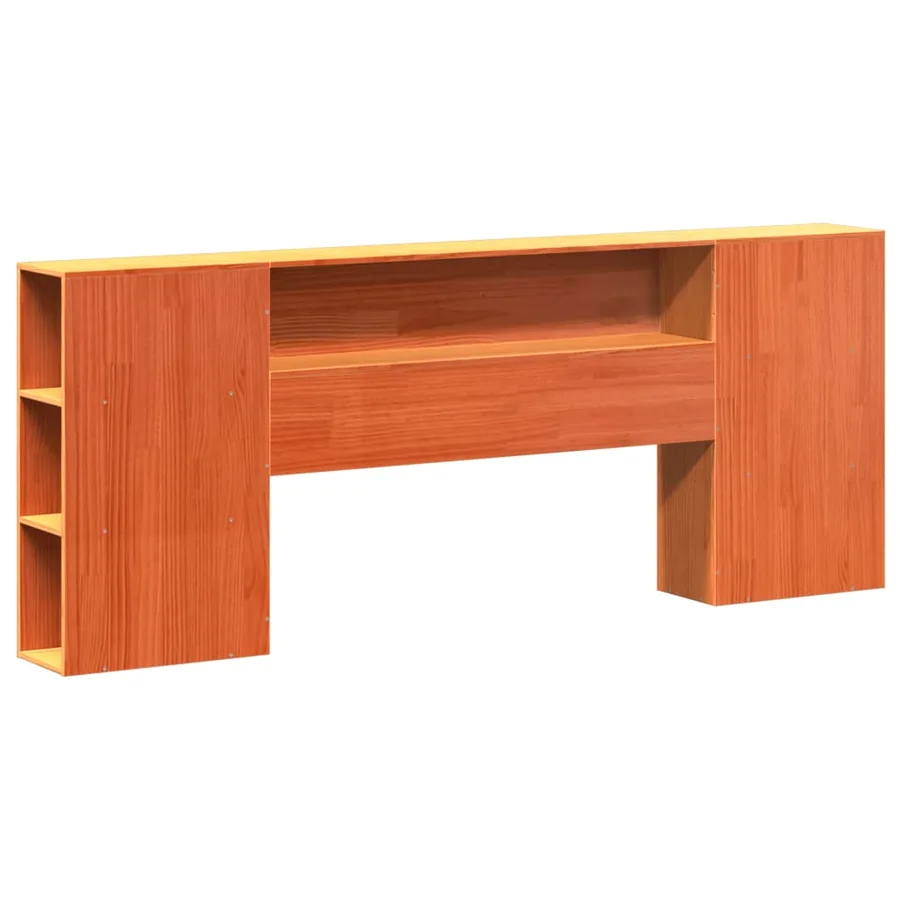 Tête de lit avec rangement cire marron 200cm bois massif de pin - 3