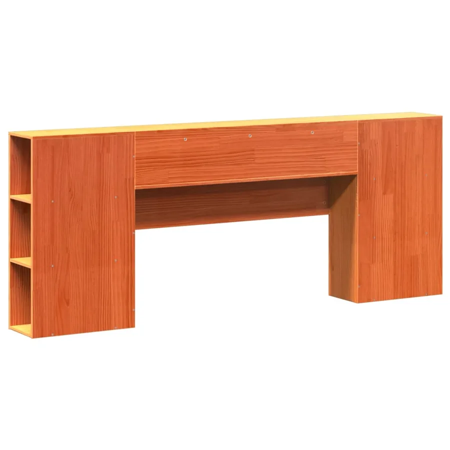 Tête de lit avec rangement cire marron 200cm bois massif de pin - 6