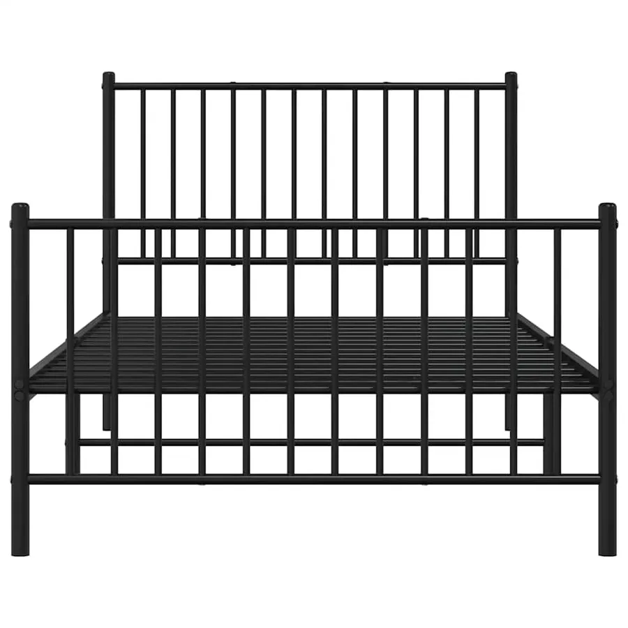Cadre de lit métal sans matelas et pied de lit noir 100x200 cm - 6