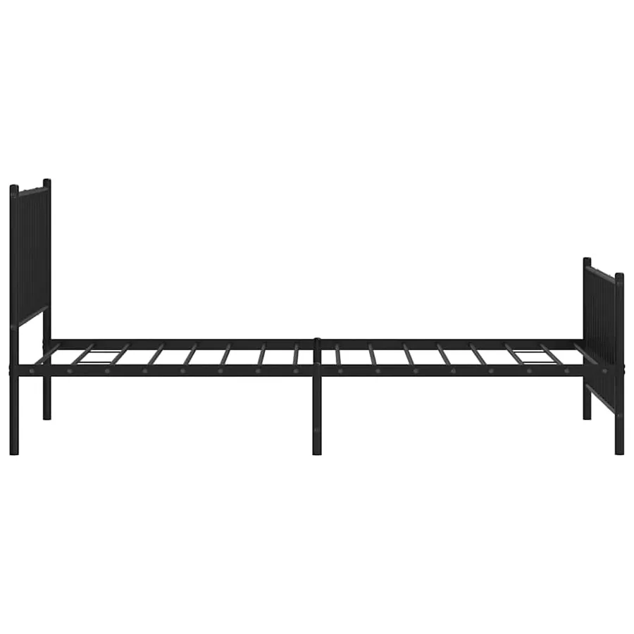 Cadre de lit métal sans matelas et pied de lit noir 100x200 cm - 7