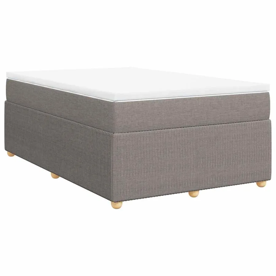 Sommier à lattes de lit avec matelas taupe 120x190 cm tissu - 2
