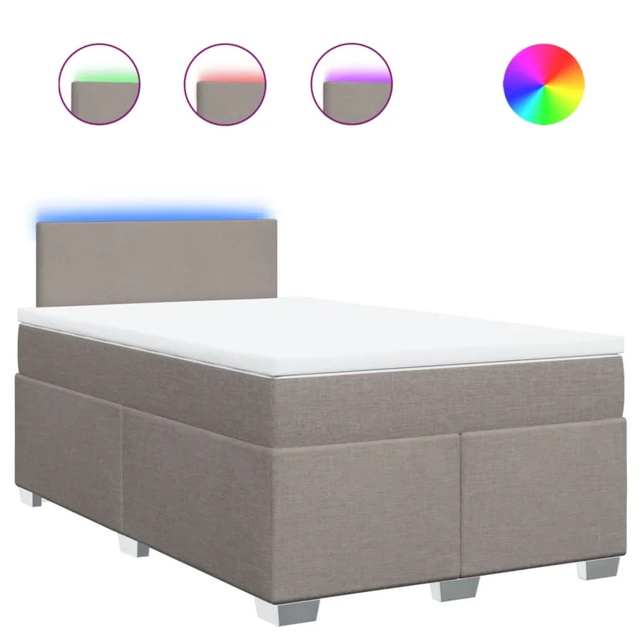 Sommier à lattes de lit avec matelas taupe 120x190 cm tissu - 2