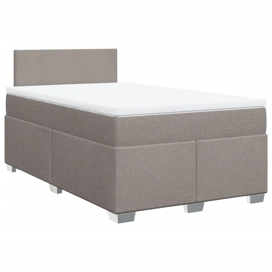 Sommier à lattes de lit avec matelas taupe 120x190 cm tissu - 3