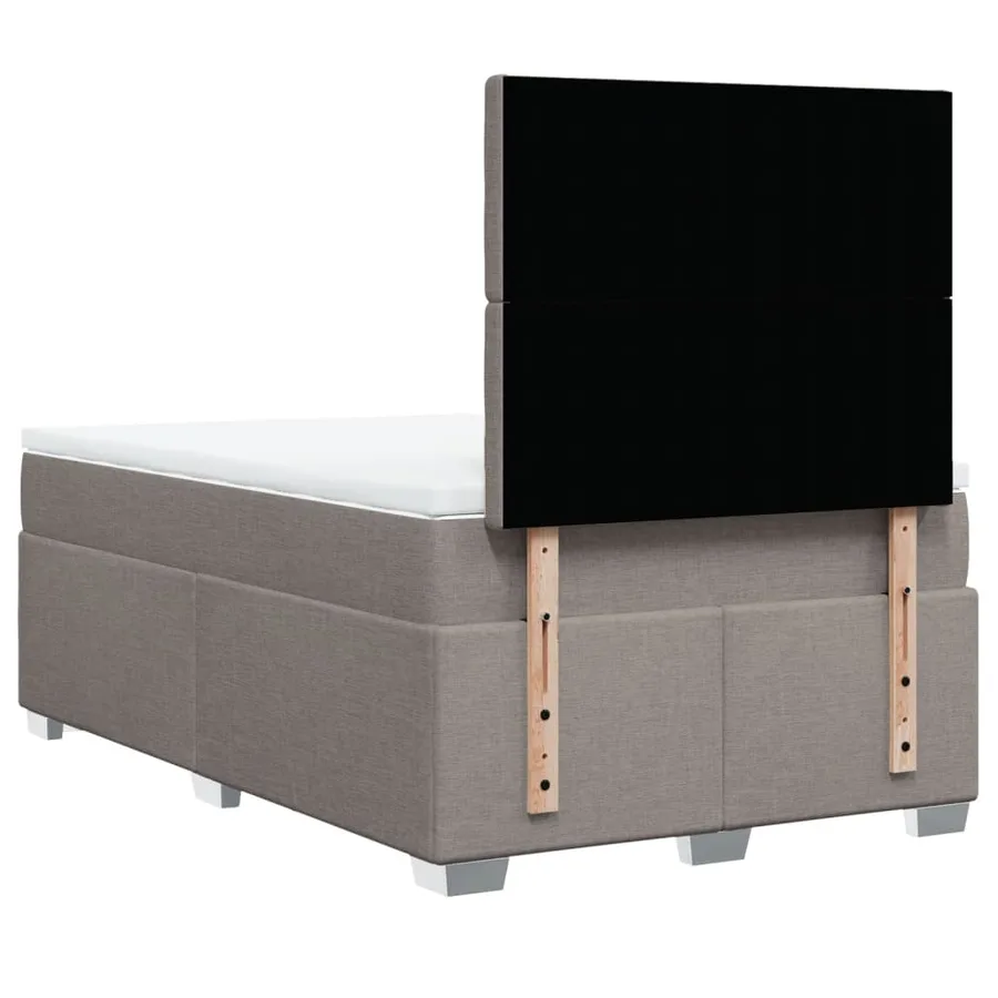 Sommier à lattes de lit avec matelas taupe 120x190 cm tissu - 10