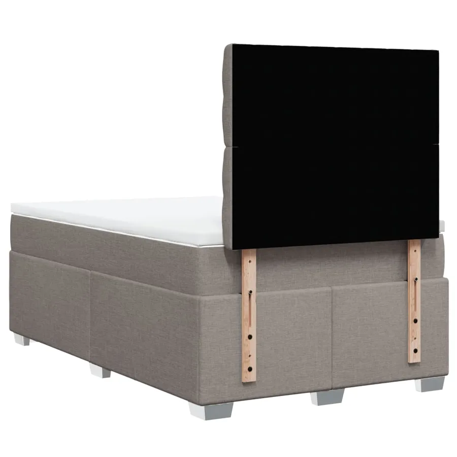 Sommier à lattes de lit avec matelas taupe 120x190 cm tissu - 12