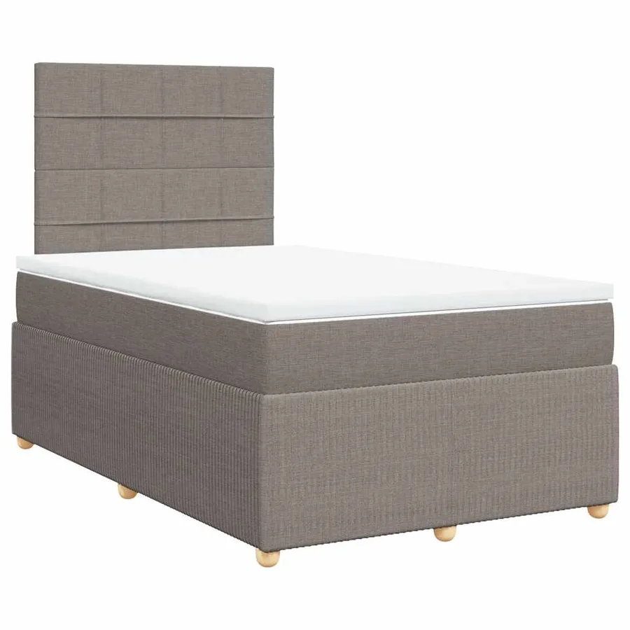 Sommier à lattes de lit avec matelas taupe 120x190 cm tissu - 2
