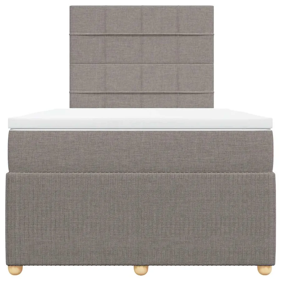 Sommier à lattes de lit avec matelas taupe 120x190 cm tissu - 4