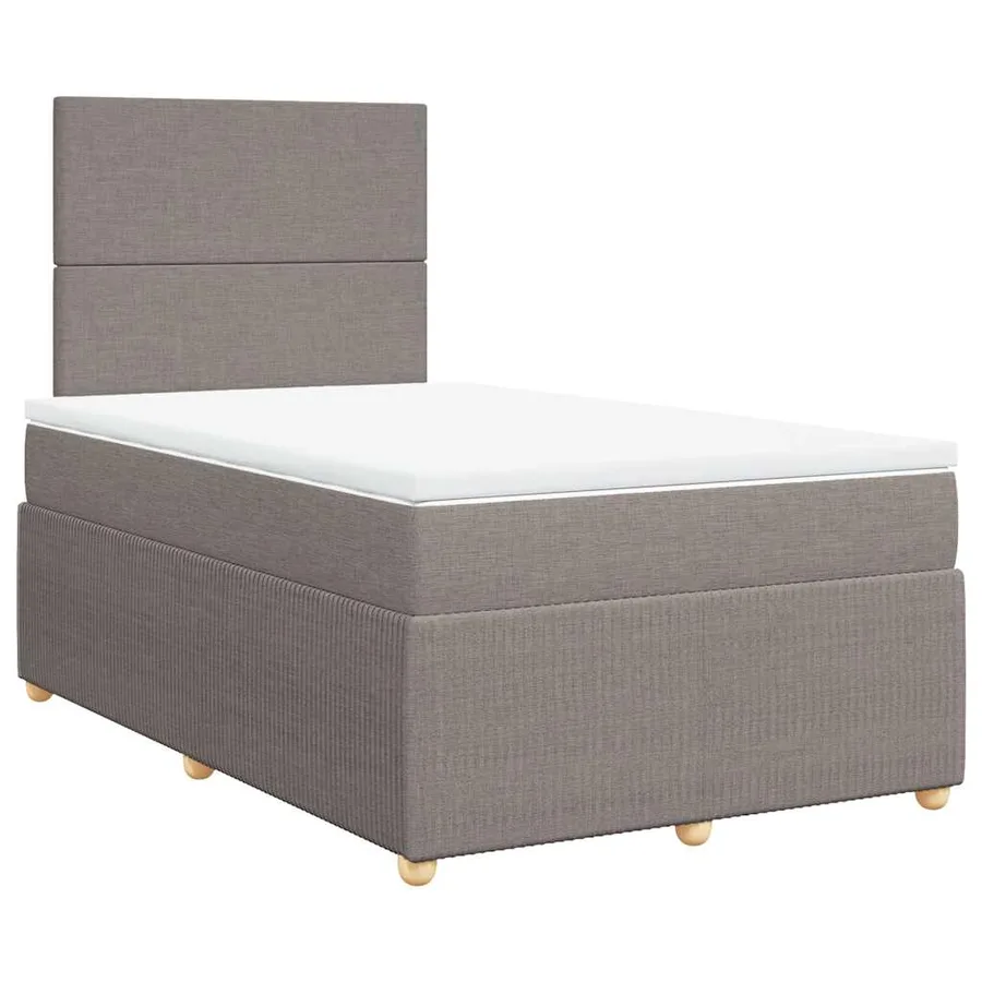 Sommier à lattes de lit avec matelas taupe 120x190 cm tissu - 2
