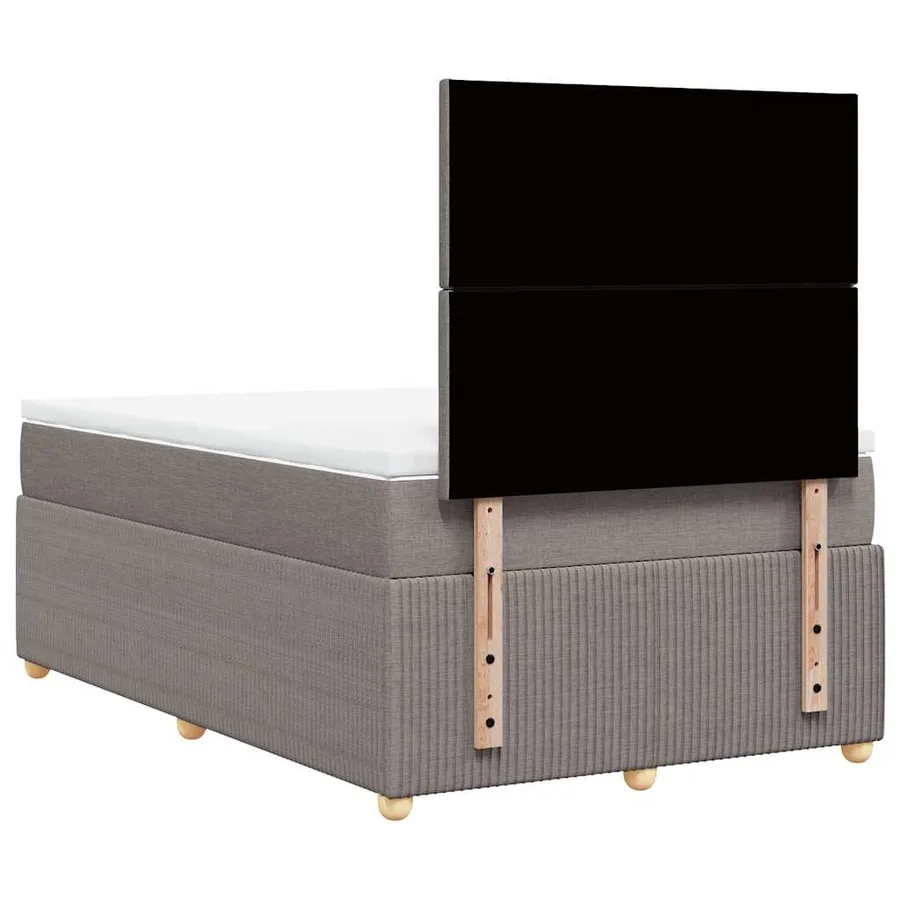 Sommier à lattes de lit avec matelas taupe 120x190 cm tissu - 6