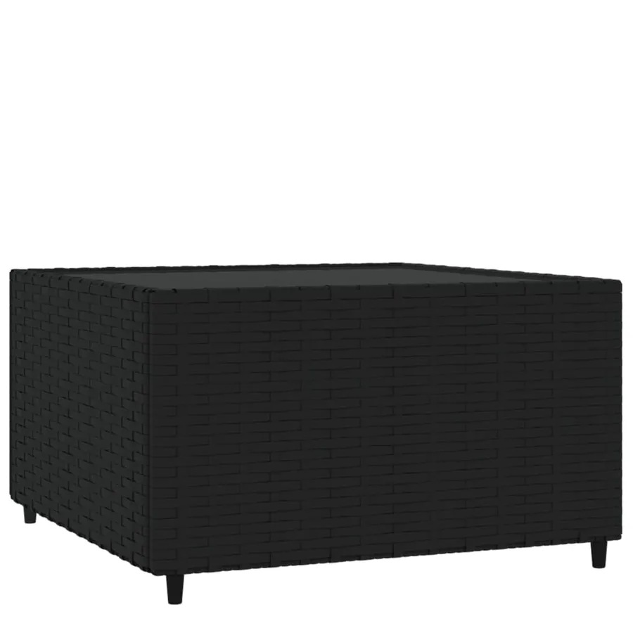 Table basse de jardin Carré Noir 50x50x30 cm Résine tressée - 2