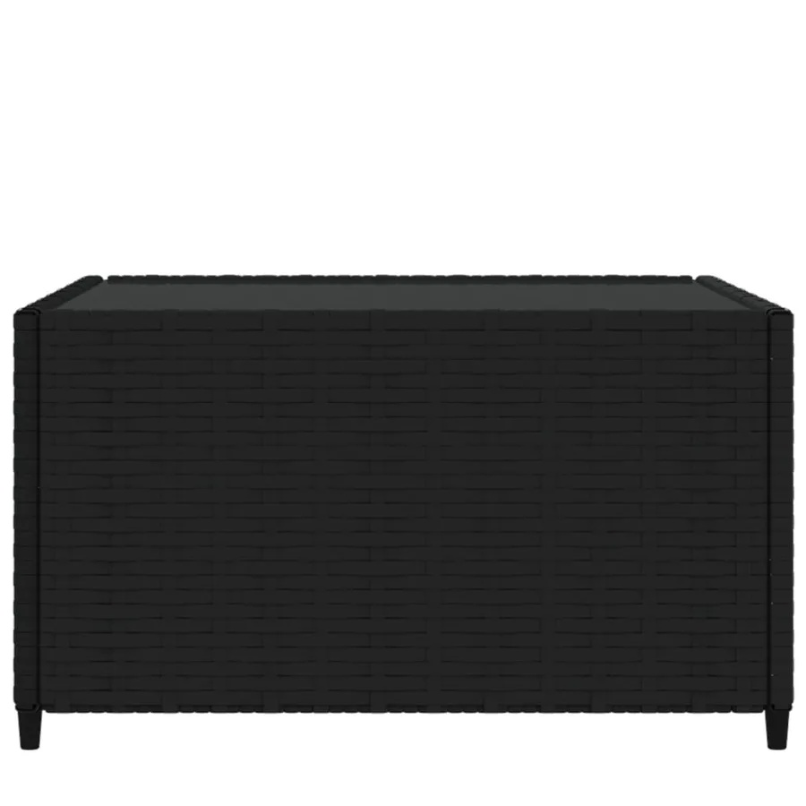 Table basse de jardin Carré Noir 50x50x30 cm Résine tressée - 3