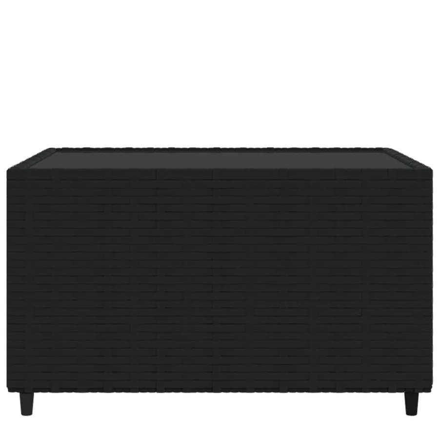 Table basse de jardin Carré Noir 50x50x30 cm Résine tressée - 4