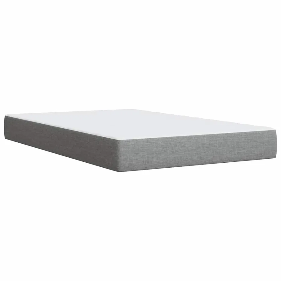 Sommier à lattes de lit et matelas gris clair 120x190 cm tissu - 10