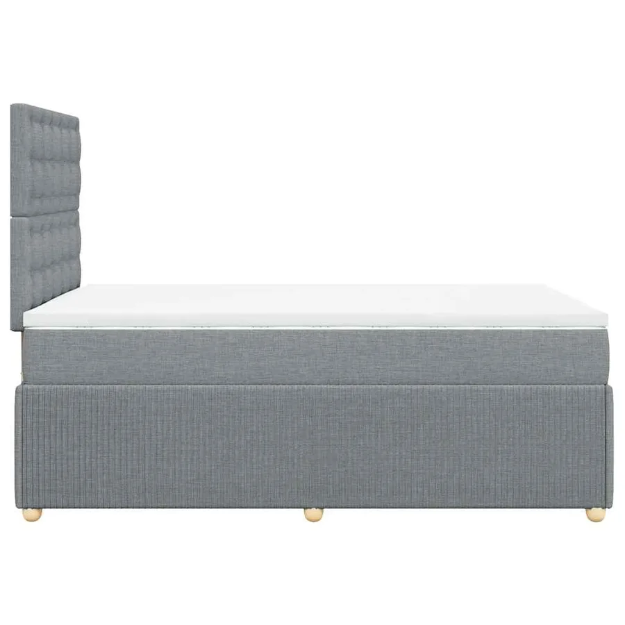 Sommier à lattes de lit et matelas gris clair 120x190 cm tissu - 5