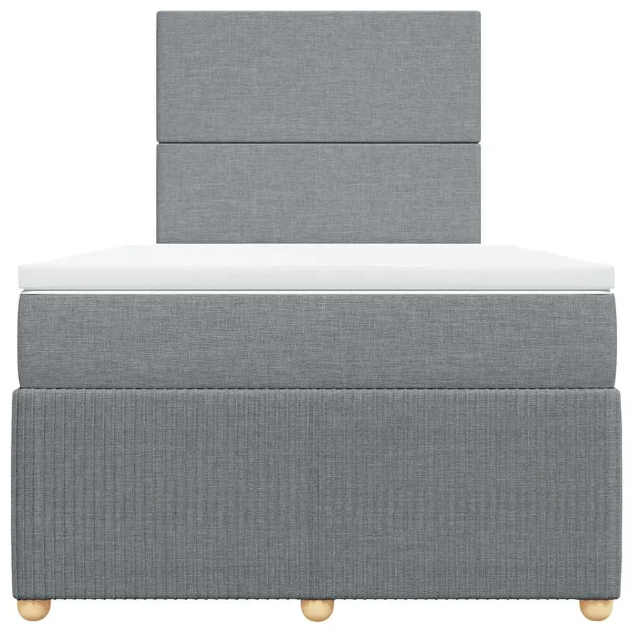 Sommier à lattes de lit et matelas gris clair 120x190 cm tissu - 6
