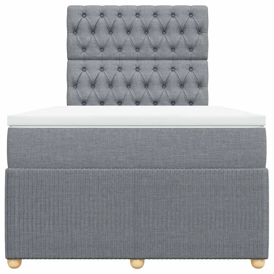 Sommier à lattes de lit et matelas gris clair 120x190 cm tissu - 4