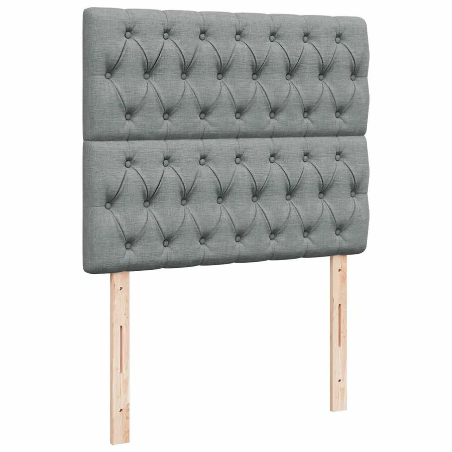 Sommier à lattes de lit et matelas gris clair 120x190 cm tissu - 7