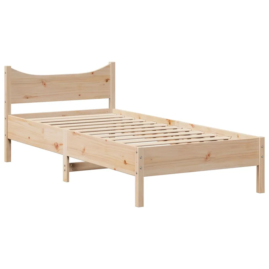Cadre de lit sans matelas 75x190 cm bois de pin massif - 5
