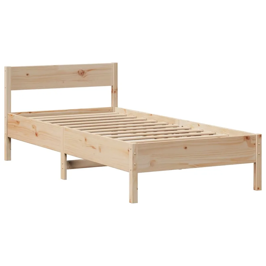 Lit bibliothèque sans matelas 75x190 cm bois de pin massif - 8